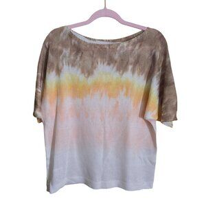 Luisa Ricci NWT Made In Italy Brown Yellow Ombre Lightweight Sweater Size M